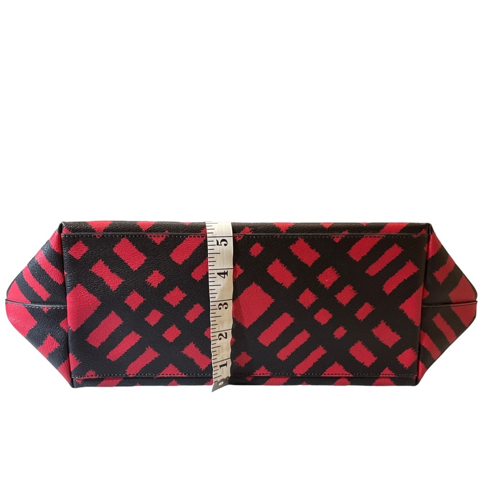 Coach City Tote in Red & Black Buffalo Plaid Canvas - Picture 14 of 16